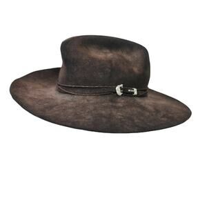 Resistol Long Oval 4X Beaver Felt Wool Black Western Cowboy Hat Men's 7